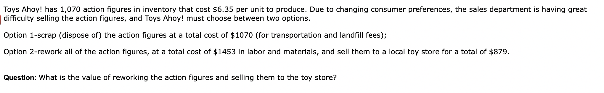 Solved Toys Ahoy! has 1,070 action figures in inventory that | Chegg.com