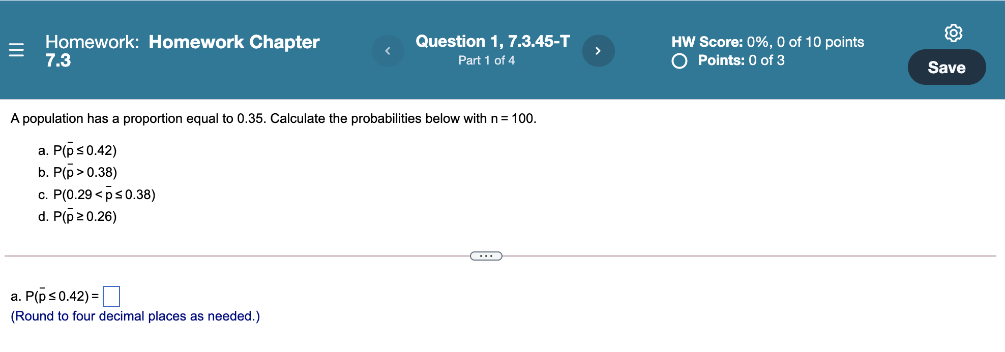 Solved Homework: Homework Chapter 7.3 Question 1, 7.3.45-T | Chegg.com
