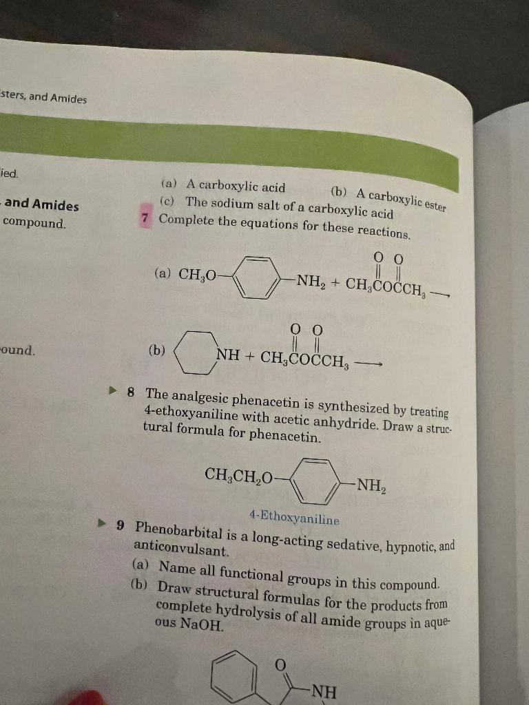 Solved (a) A carboxylic acid (c) The sodium salt of a | Chegg.com