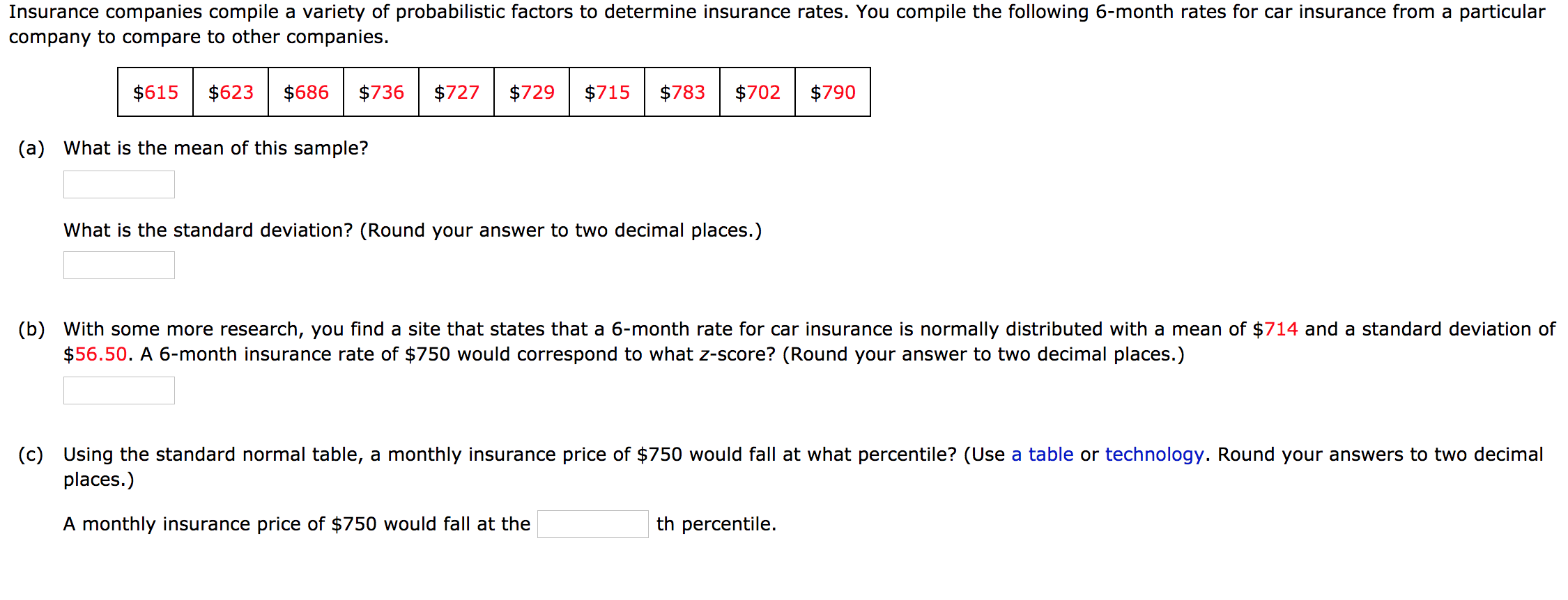 Solved: Insurance Companies Compile A Variety Of Probabili ...