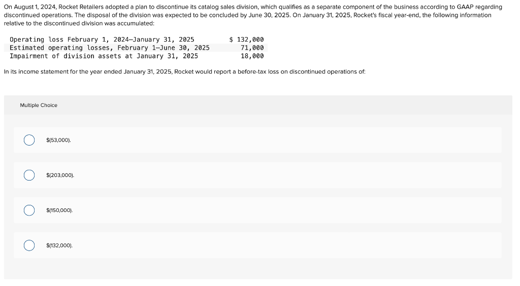 Solved On August 1, 2024, Rocket Retailers adopted a plan to