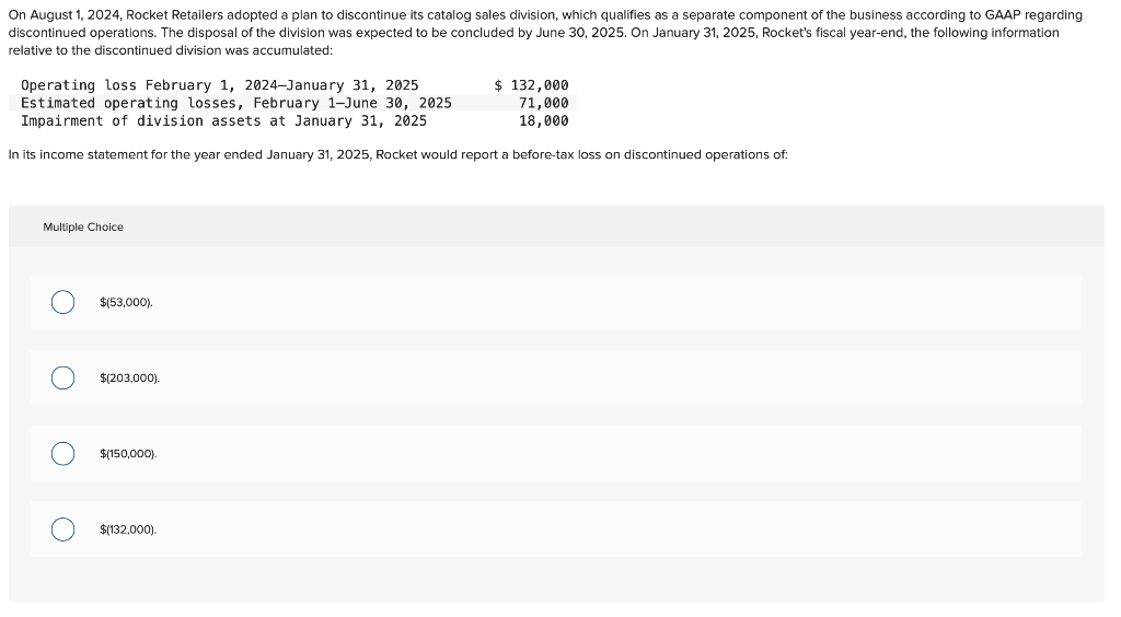 Solved On August 1 2024 Rocket Retailers Adopted A Plan To Chegg Com   PhpWyEK3I