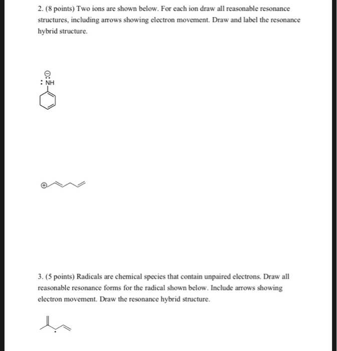 Solved 2. (8 points) Two ions are shown below. For each ion | Chegg.com