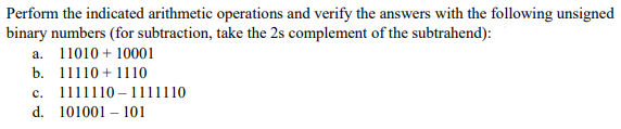 Solved Perform the indicated arithmetic operations and | Chegg.com