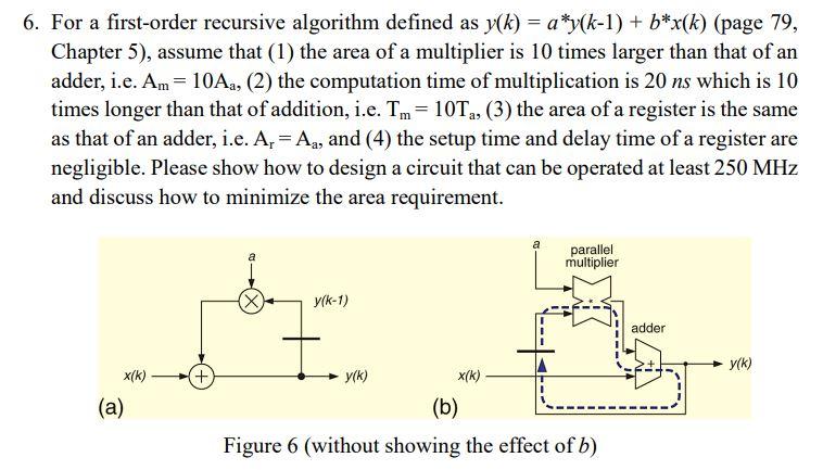 Solved 6. For a first-order recursive algorithm defined as | Chegg.com