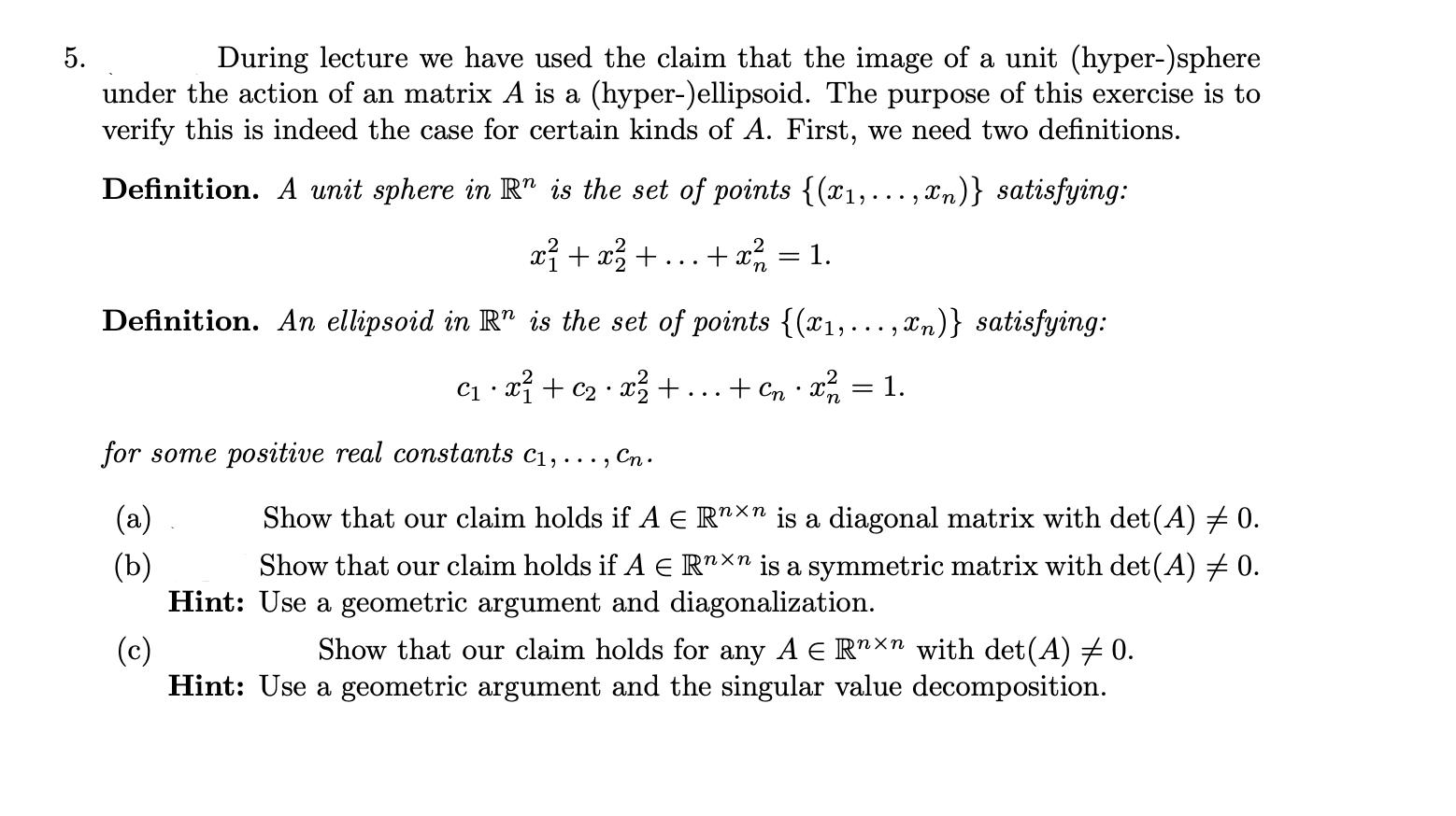 Solved During lecture we have used the claim that the image | Chegg.com