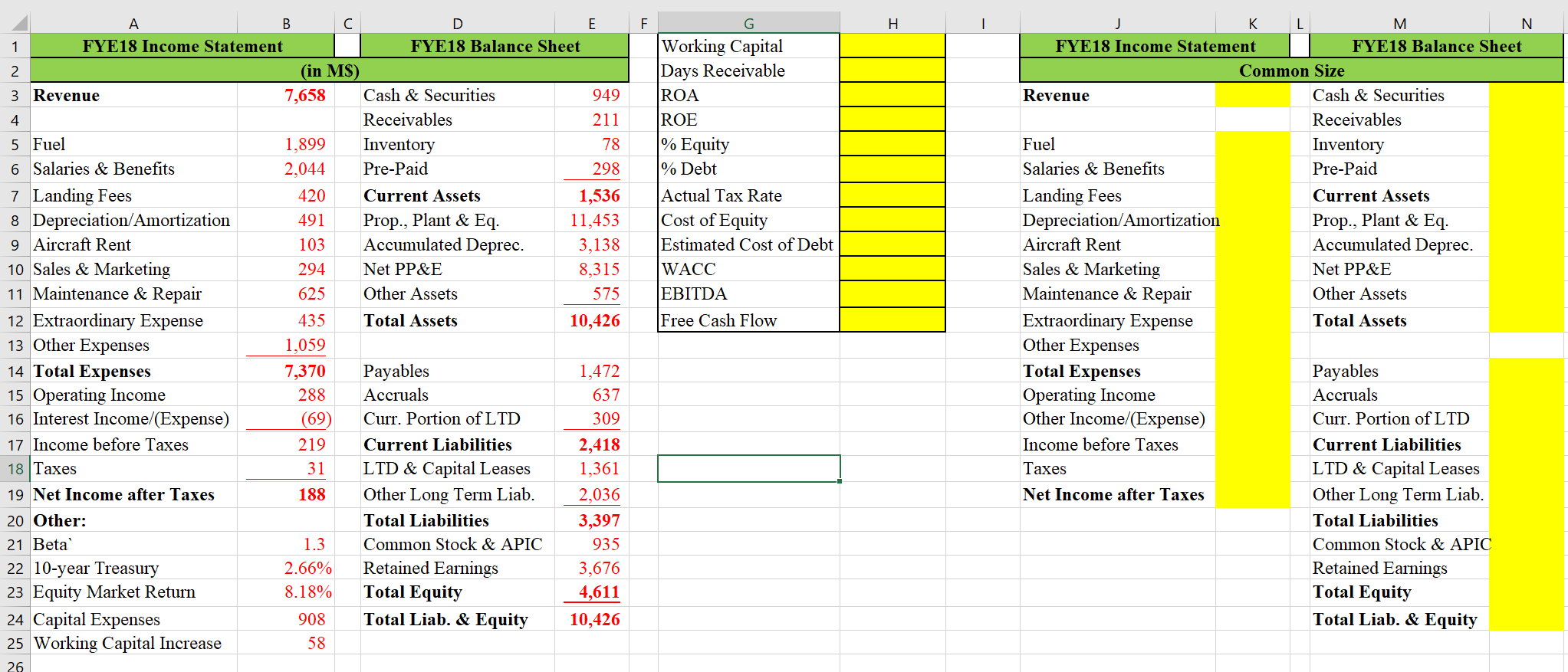 financial ratios and free cash flows this template chegg com jai corp balance sheet adjusting entries affect at least one account