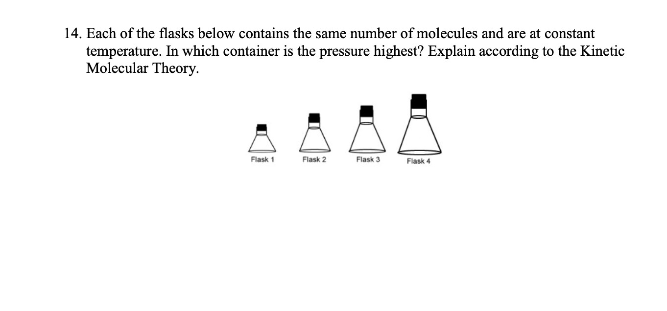 Solved 14. Each of the flasks below contains the same number