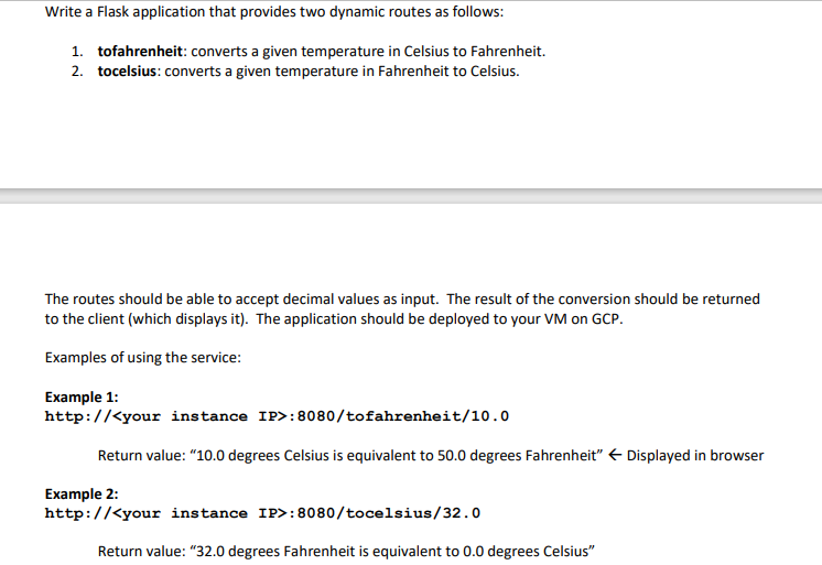 Solved Write A Flask Application That Provides Two Dynamic 