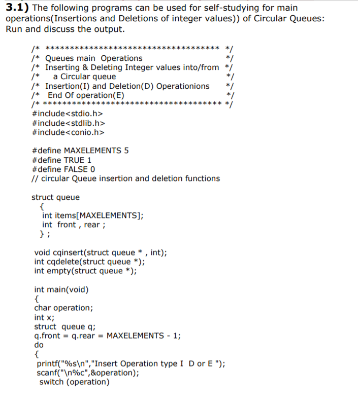 Solved 3.1) The following programs can be used for | Chegg.com