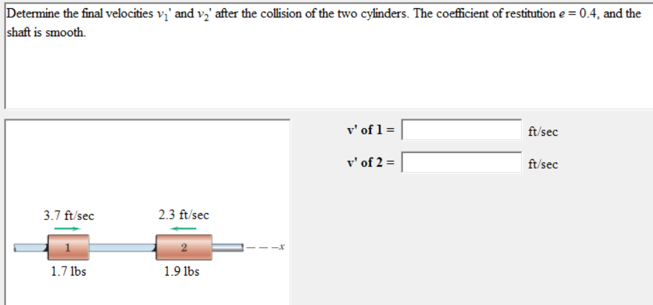 Solved Determine The Final Velocities V1′ And V2′ After The | Chegg.com