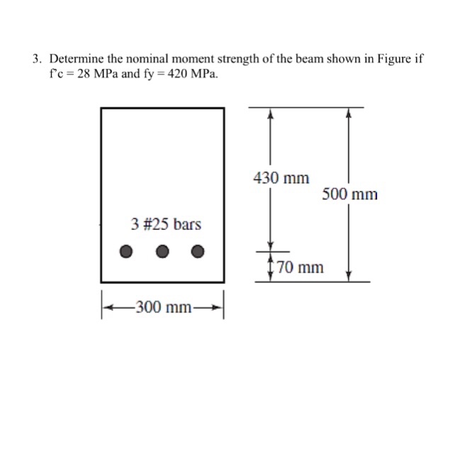 Solved 3 Determine The Nominal Moment Strength Of The Beam 2465