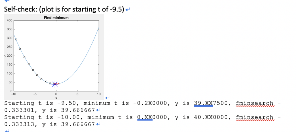 Solved %% Simplified version of find the minimum of a | Chegg.com