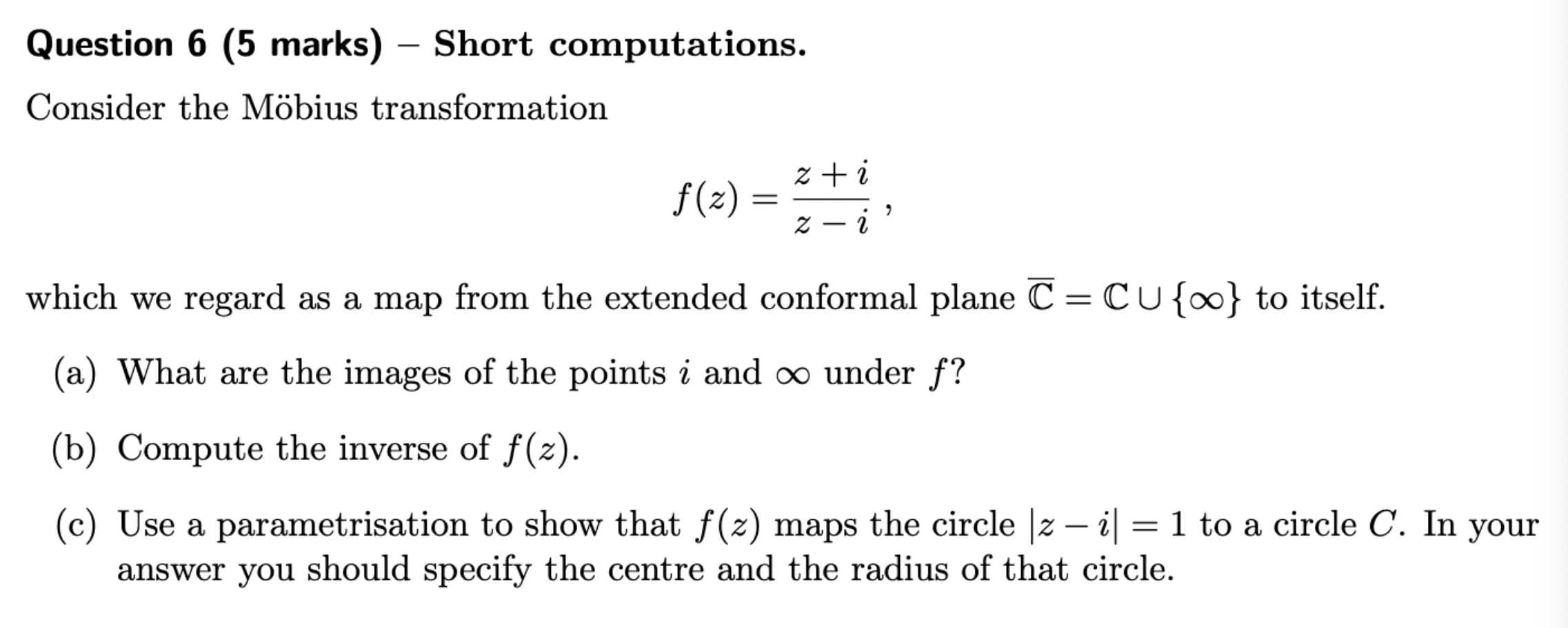 Solved Question 6 (5 Marks) - Short Computations. Consider | Chegg.com