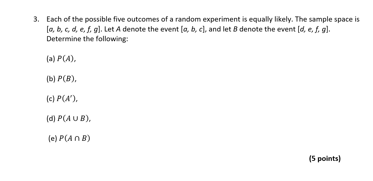 in a random experiment there are 8 possible outcomes