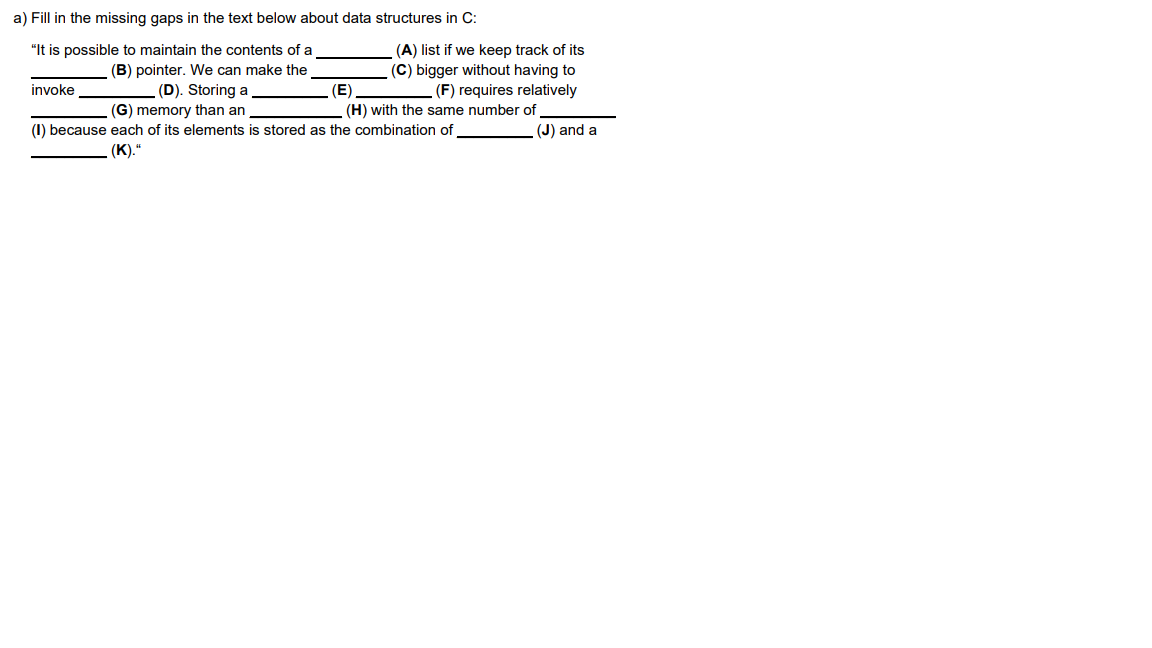 Solved a) Fill in the missing gaps in the text below about | Chegg.com