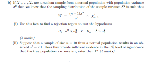 B If X1 X Are A Random Sample From A Normal Chegg Com