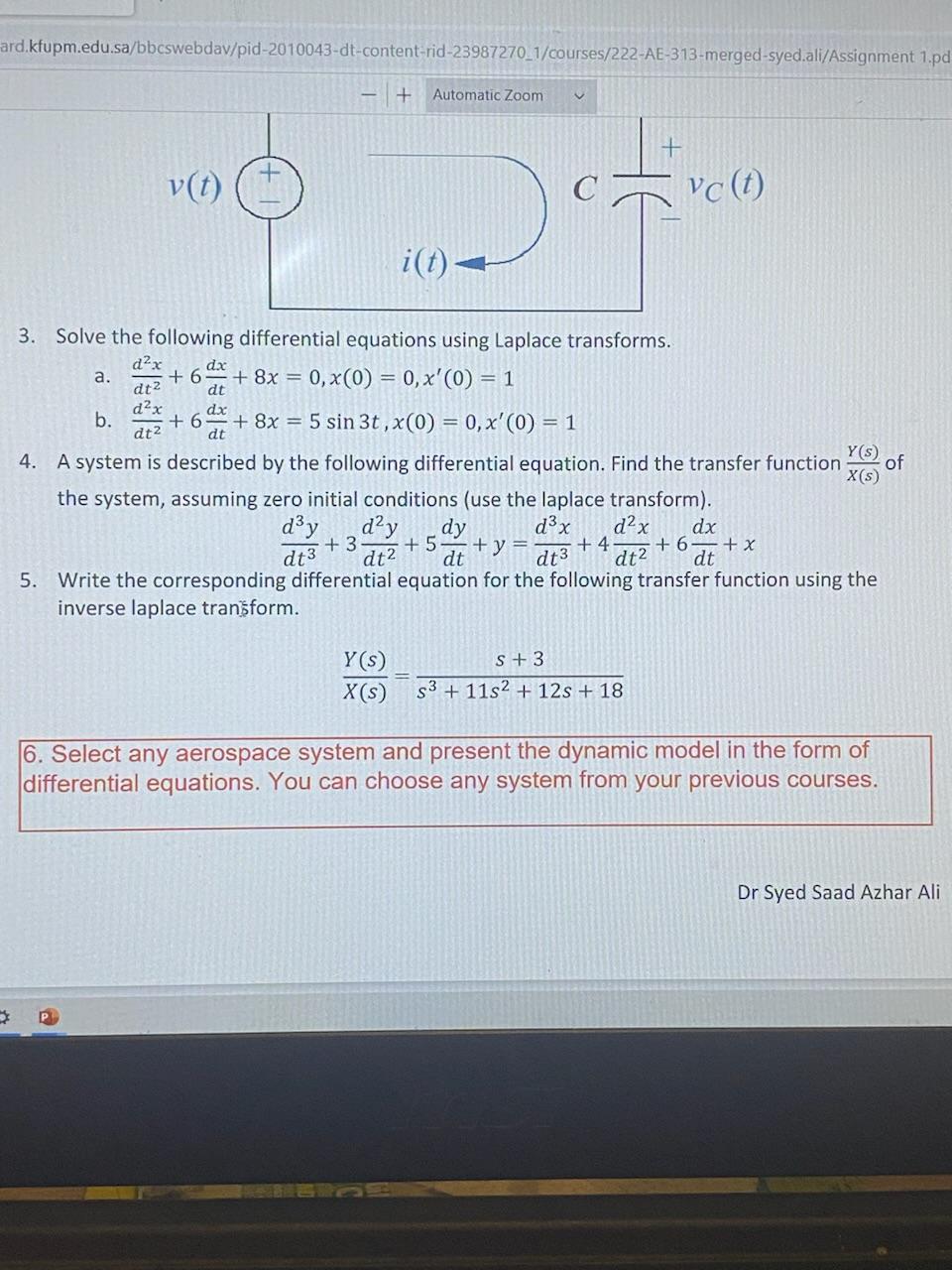Solved 3. Solve the following differential equations using | Chegg.com