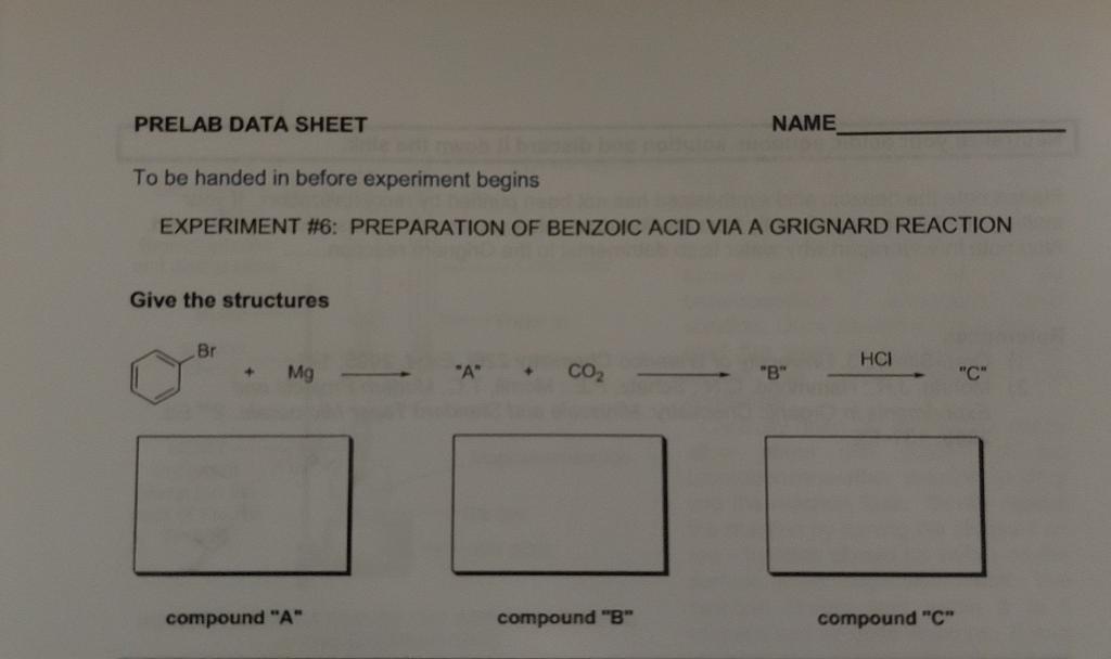 Solved For my lab experiment for my organic chemistry class. | Chegg.com