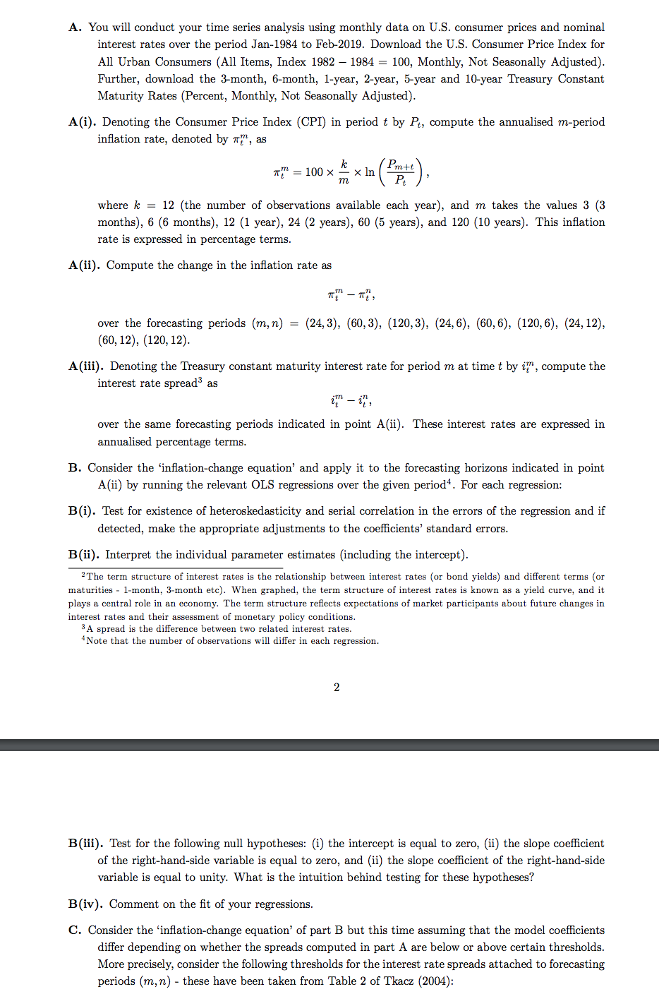 A. You will conduct your time series analysis using | Chegg.com