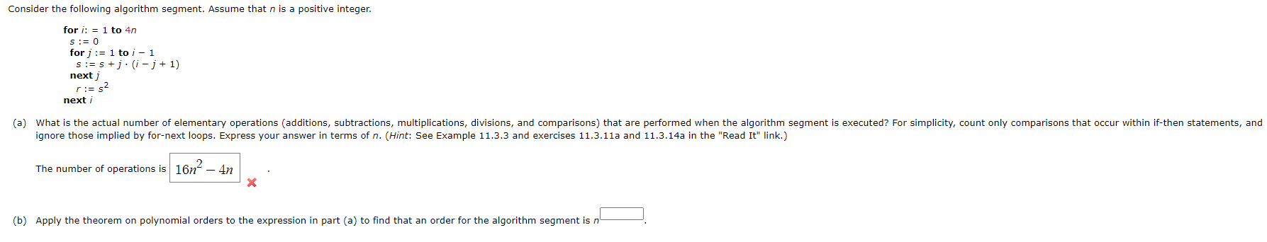 Solved Consider the following algorithm segment. Assume that | Chegg.com