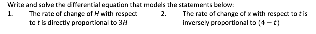 Solved Write and solve the differential equation that models | Chegg.com