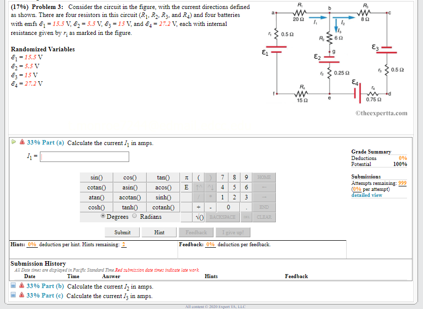 Solved (17%) Problem 3: Consider the circuit in the figure, | Chegg.com
