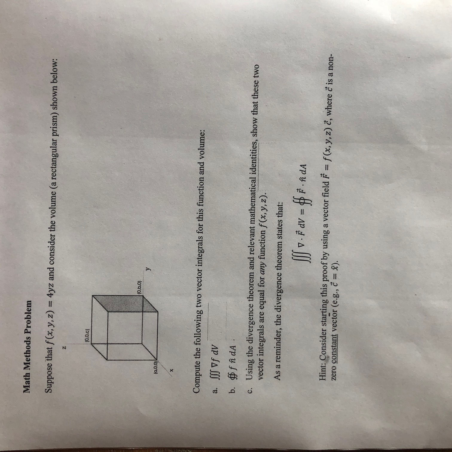 Solved Vector analysis question. Give complete derivations | Chegg.com