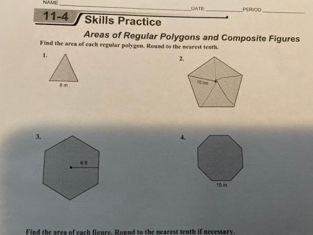 Solved NAME DATE PERIOD 11-4 Skills Practice Areas of | Chegg.com
