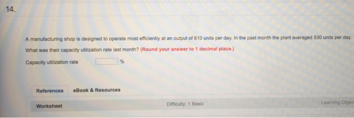 Solved 14. A manufacturing shop is designed to operate most | Chegg.com