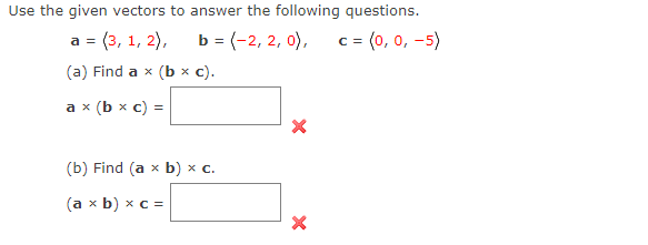 Solved Use the given vectors to answer the following | Chegg.com