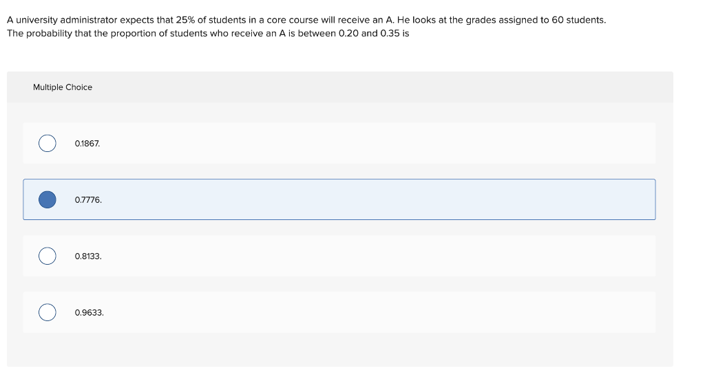 Solved A university administrator expects that 25% of | Chegg.com