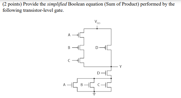 Solved (2 points) Provide the simplified Boolean equation | Chegg.com