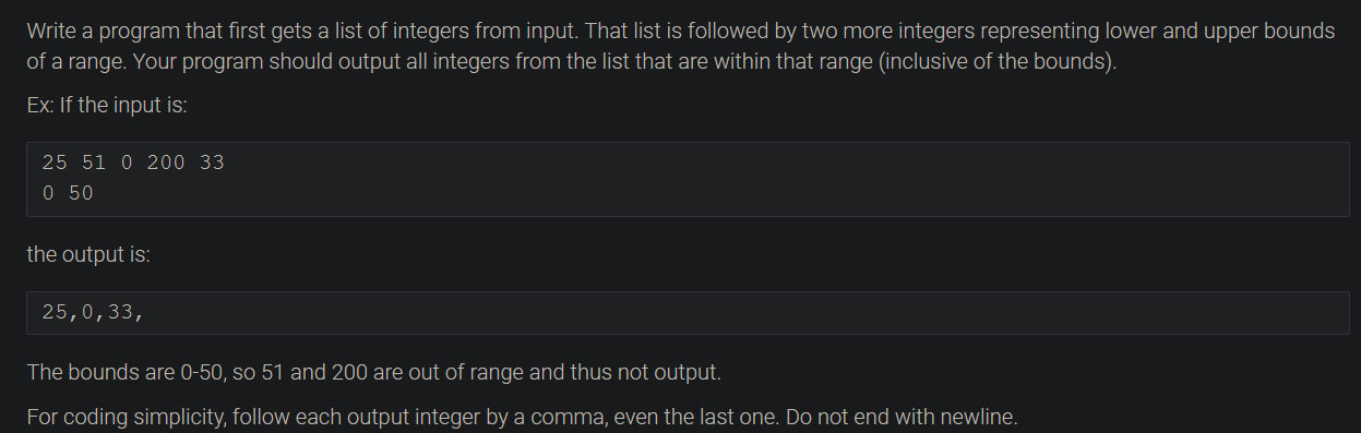 Solved Write a program that first gets a list of integers | Chegg.com