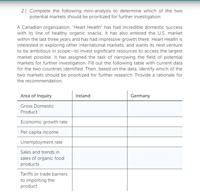 Solved 21 Complete the following mini-analysis to determine | Chegg.com