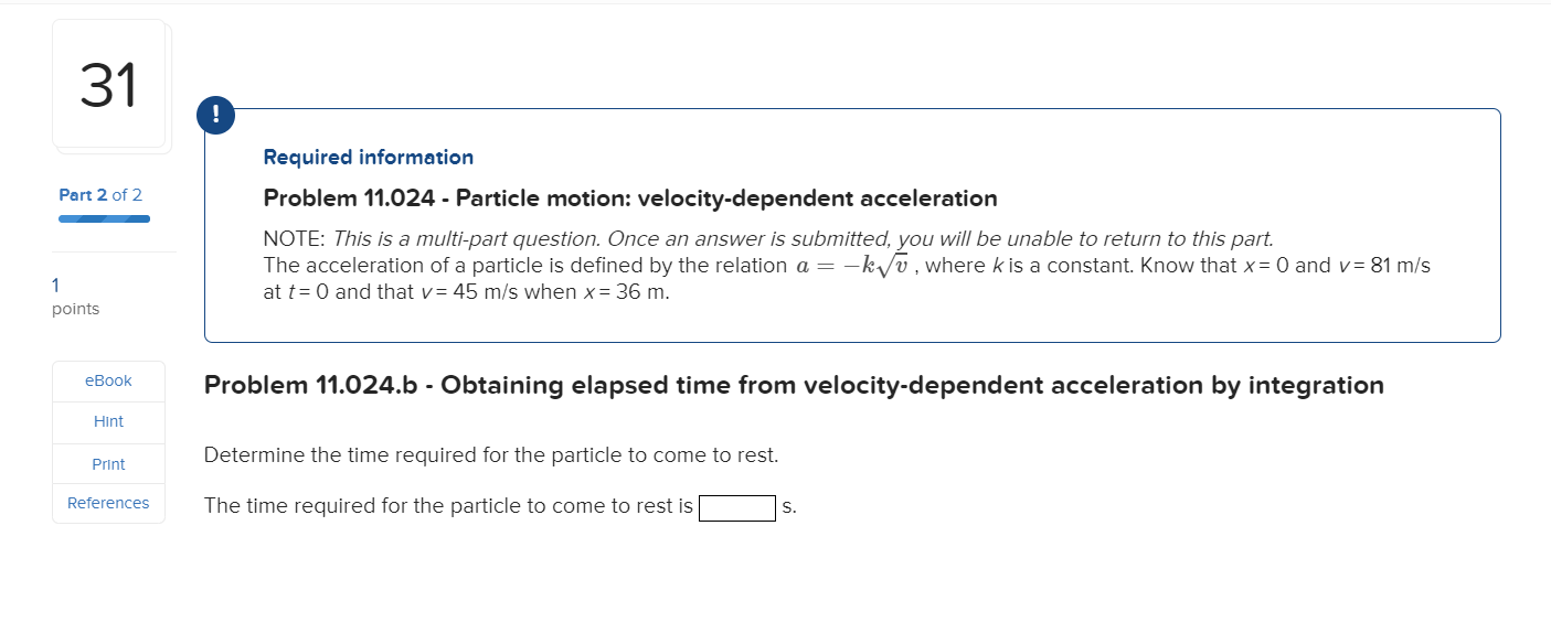 Solved 30 Part 1 Of 2 Required Information Problem 11.024 - | Chegg.com