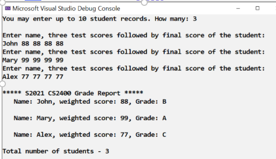 Solved Answer in C++ Given the grading class interface | Chegg.com