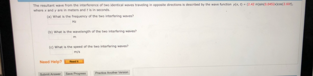 Solved The resultant wave from the interference of two | Chegg.com