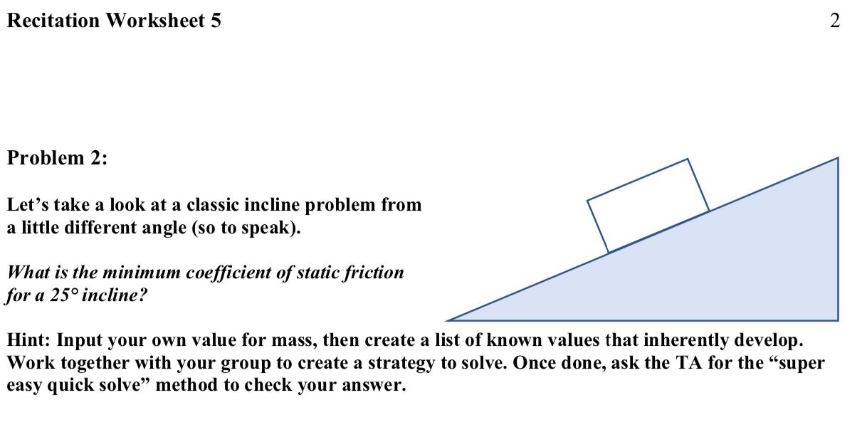 Solved Recitation Worksheet 5 2 Problem 2: Let's take a look | Chegg.com