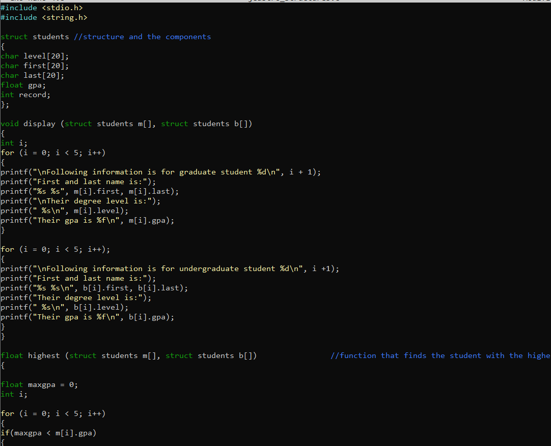 Solved #include #include struct students // structure and | Chegg.com