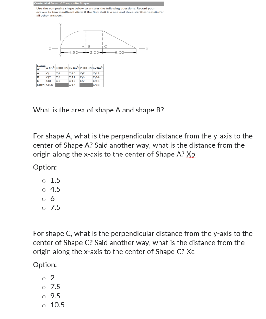 Solved Use the composite shape below to answer the following | Chegg.com