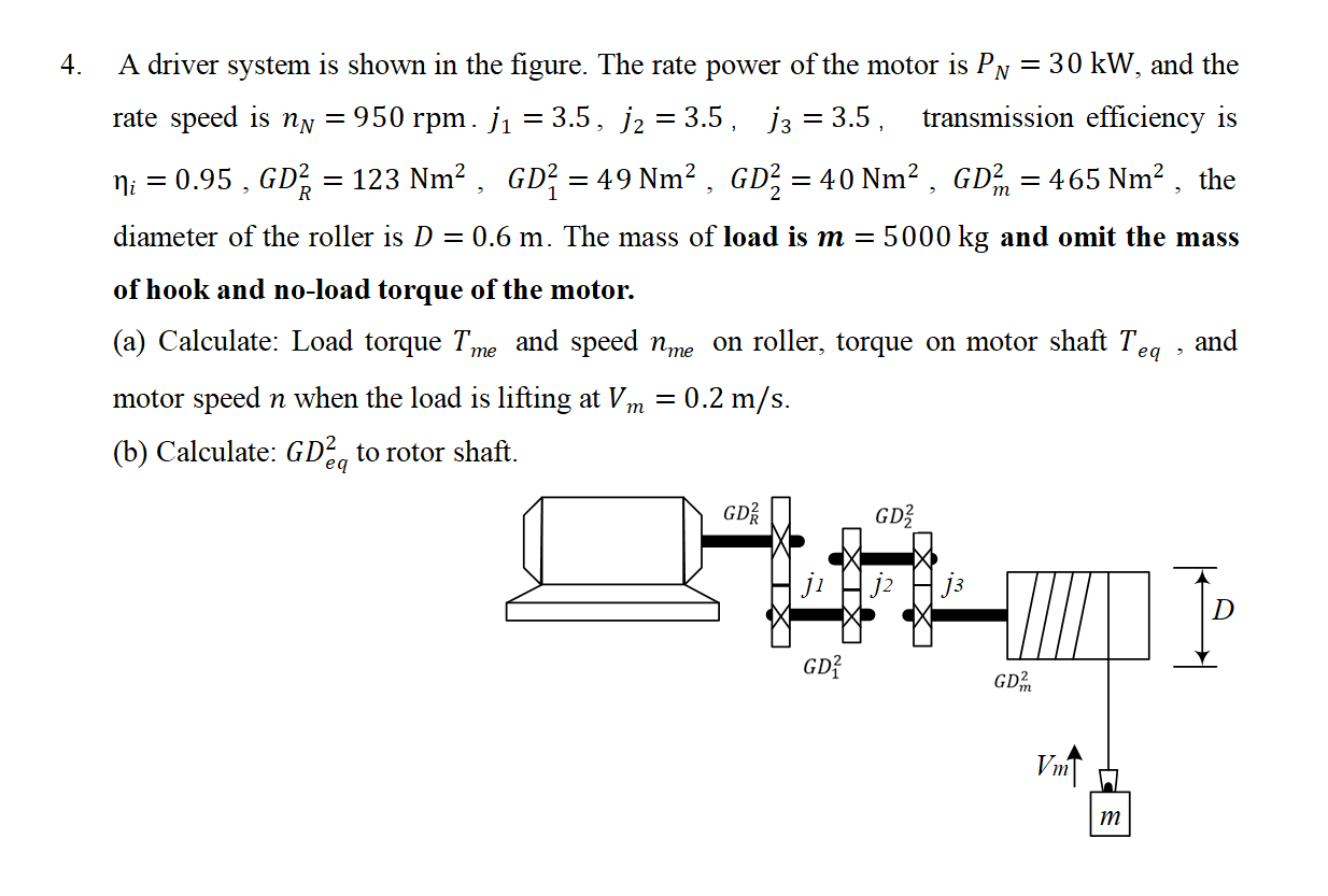 Solved 4. A driver system is shown in the figure. The rate | Chegg.com