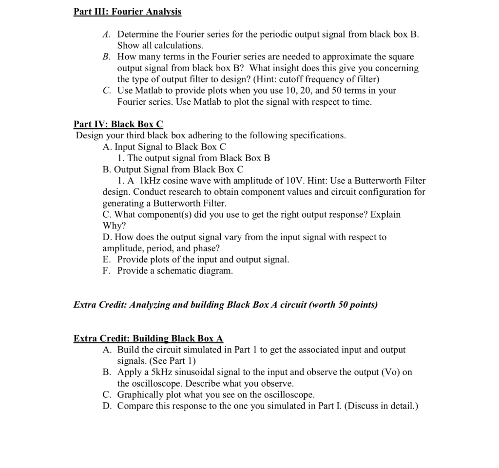Solved Part I: Black Box A Design your first black box | Chegg.com