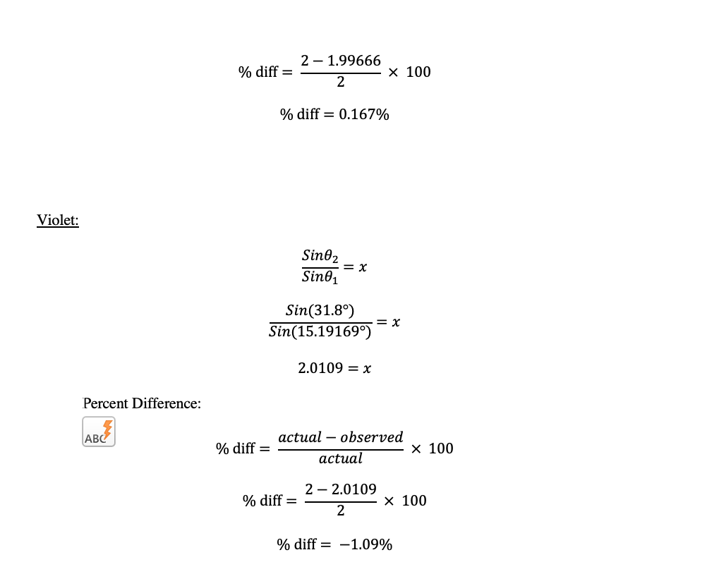 Solved Hydrogen Wavelengths. From experiment 9, use the | Chegg.com