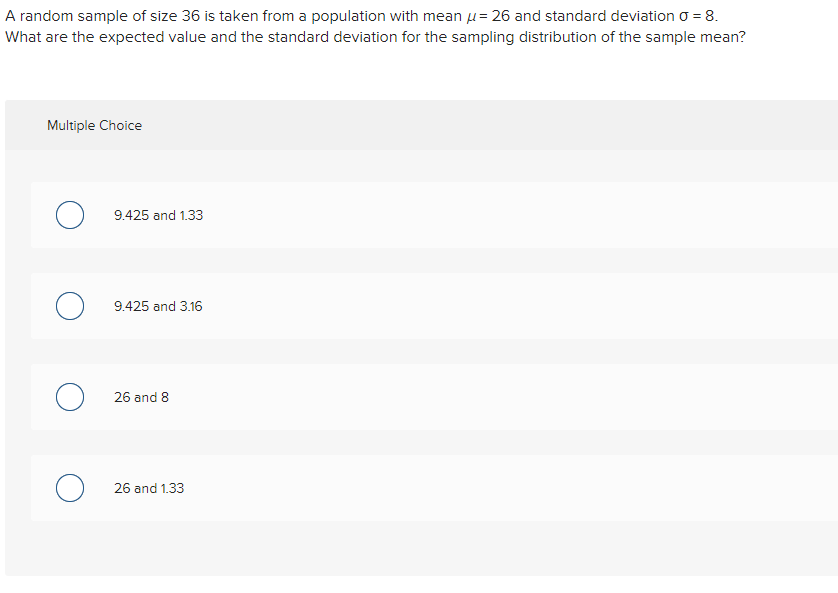 Solved A random sample of size 36 is taken from a population | Chegg.com