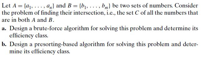 Solved Let A = {aj, ..., An} And B = {b1, ..., Bm} Be Two | Chegg.com