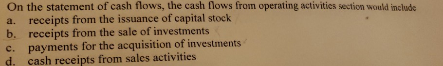 sample statement of cashflows