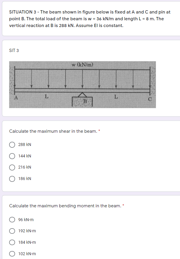 Solved SITUATION 3 - The beam shown in figure below is fixed | Chegg.com
