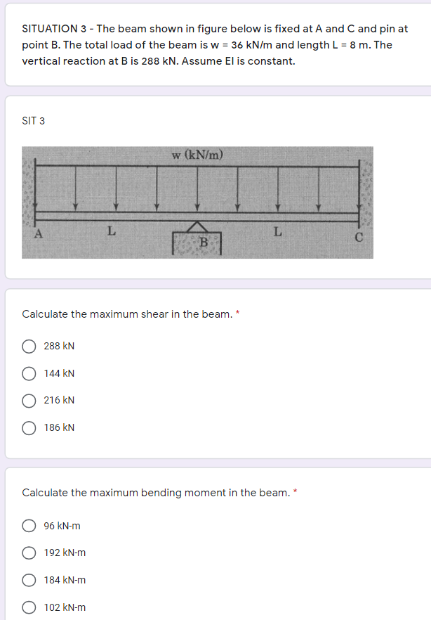 Solved SITUATION 3 - The Beam Shown In Figure Below Is Fixed | Chegg.com