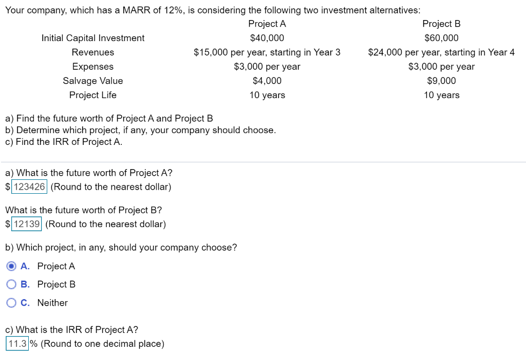 project report on investment alternatives